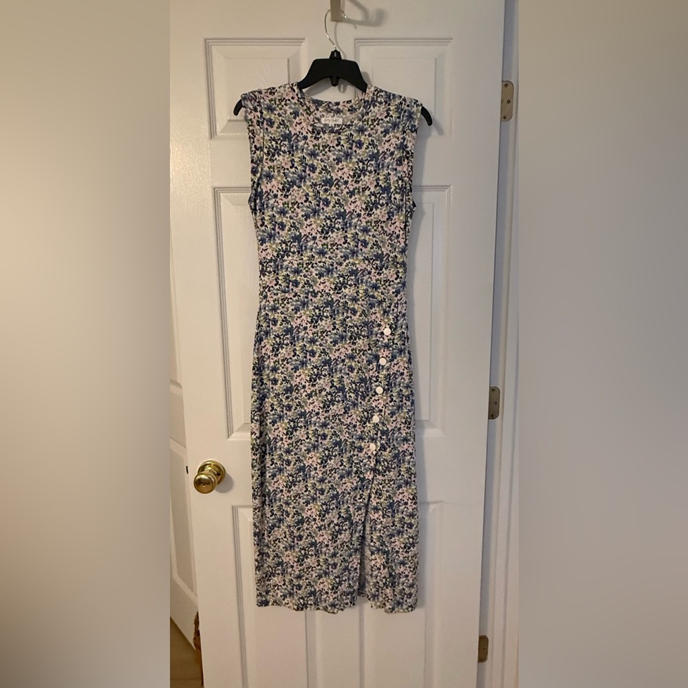 Grey State Blue Floral Midi Dress